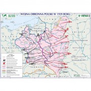 Wojna obronna Polski w 1939 / Rzeczpospolita Polska 1920-1939 - dwustronna mapa ścienna