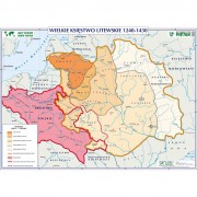 Wielkie Księstwo Litewskie 1240-1430 / Królestwo Polskie za Kazimierza Wielkiego 1333-1370 - dwustronna mapa ścienna