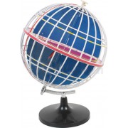 Współrzędne geograficzne - model południków i równoleżników na globusie