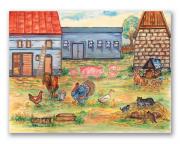 (251) Zwierzęta domowena wiejskim podwórku i łące