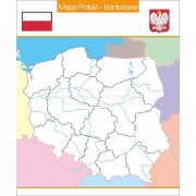  Mapa Polski województwa- kolor  nakładka magnetyczna