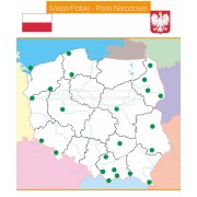  Mapa Polski, Parki Narodowe nakładka magnetyczna