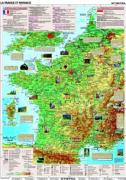 Mapa w języku francuskim Fakty o Francji