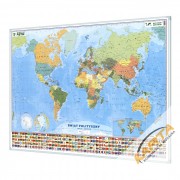  Mapa magnetyczna Świata polityczna 1:28 mln. 148x98 cm