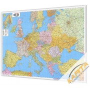  Mapa magnetyczna Europy polityczno-drogowa 1:2,6 mln. 170x122 cm