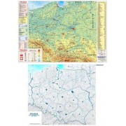 Mapa fizyczna Polski z elementami ekologii / mapa konturowa-hipsometryczna